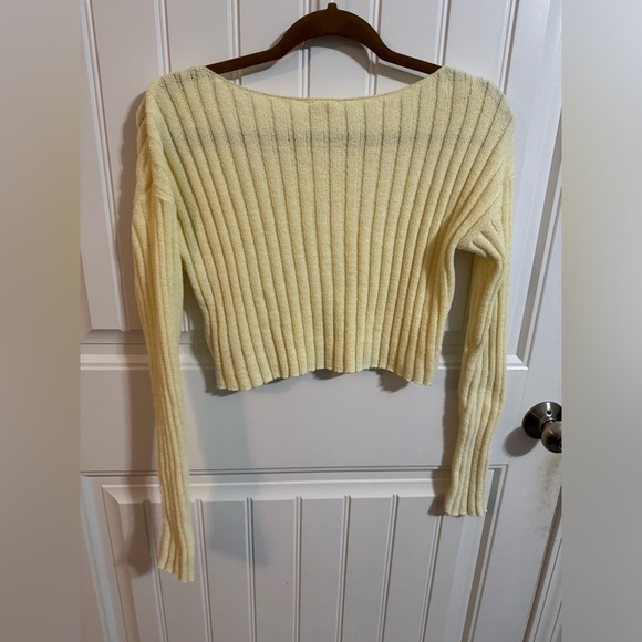 Garage Yellow Soft Ribbed Cropped Sweater - Picture 5 of 5